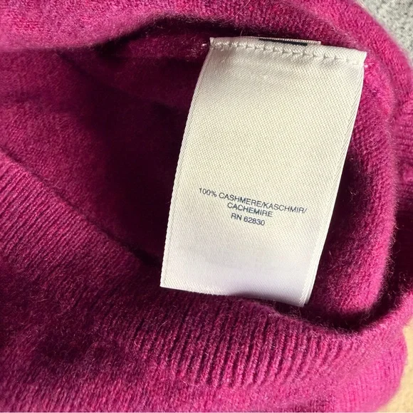 VINTAGE MAGENTA CREWNECK KNIT SWEATER 🩷💫 100% CASHMERE - Picture 6 of 6
